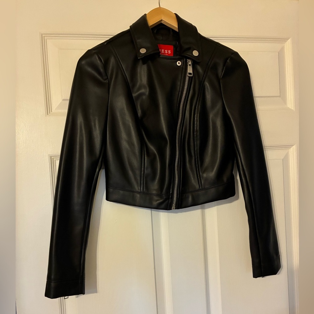 GUESS Black Faux Leather Jacket